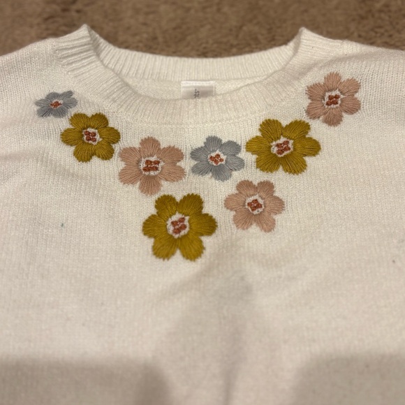 Modern Moments Floral Embroidered White Sweater (Size: 5T) - Picture 3 of 5
